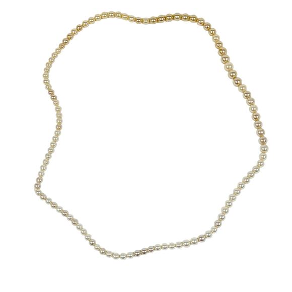 Vintage Faux Pearl Graduated Hand Knotted Necklace Jewelry 13" - Picture 2 of 5